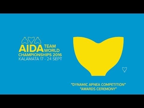 DYNAMIC APNEA COMPETITION /AWARDS CEREMONY - AIDA FREEDIVING TWCH 2016 KALAMATA GREECE