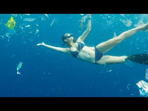 Freediver Swims Through Three Tonnes Of Trash