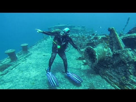 Scuba Diving Inside the Thistlegorm Ship Relic. Red Sea, Egypt