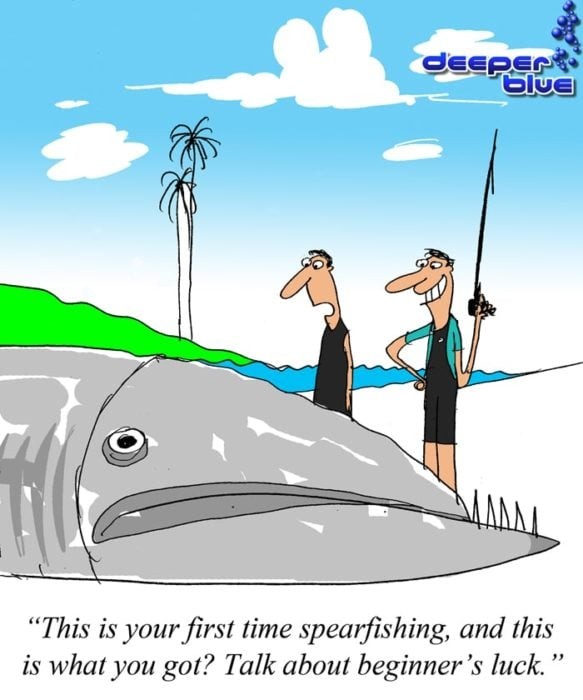 CARTOON] First Time Spearfishing? Talk About Beginner's Luck