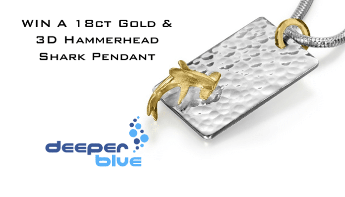 Win a 18ct Gold & Silver 3D Hammerhead Shark Pendant