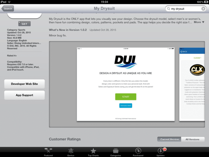 DUI Unveils New Drysuit Design App