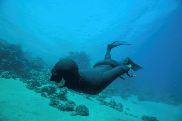 Freediver Underwater