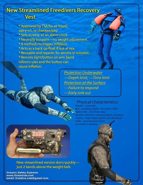 Freedivers Recovery Vest Mk 3 Promotional Flyer