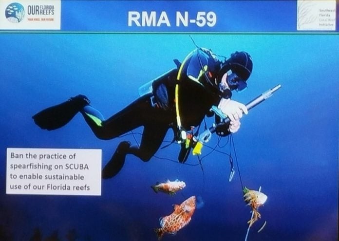 OurFloridaReefs.org proposes to ban spearfishing on scuba. Image courtesy OurFloridaReefs.org