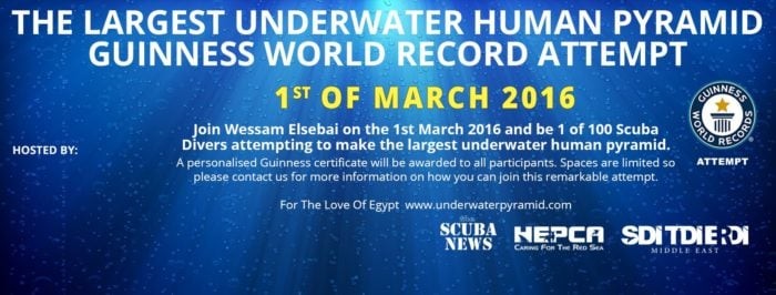 Divers to attempt Guinness World Record for Largest Underwater Human Pyramid