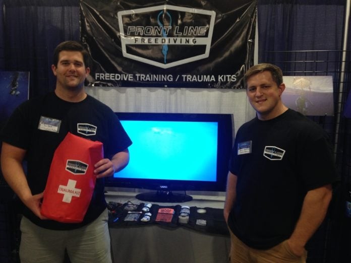Front Line Freediving showed off its Adventure Trauma Kit at Blue Wild Expo