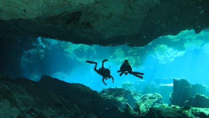Cavern diving Photograph by Richard Gallagher