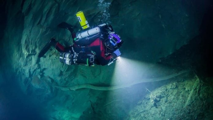 The Czech Republic Now Has The Deepest Underwater Cave In The World (Photo credit: Krzysztof Starnawski)