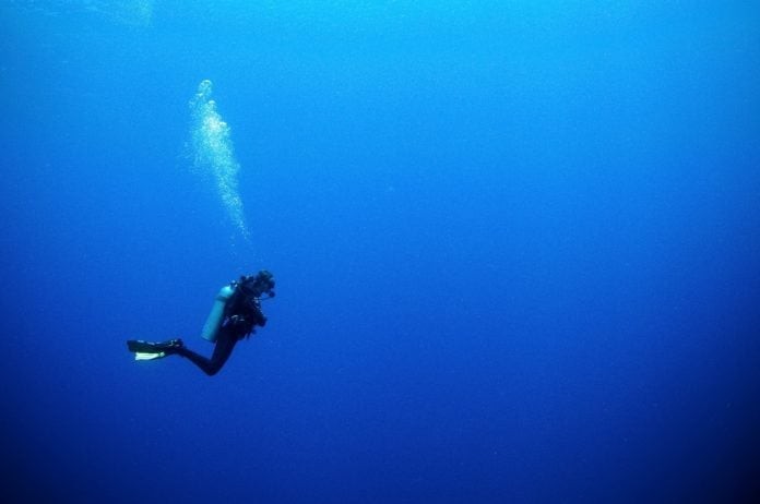Solo Deep Scuba Diver
