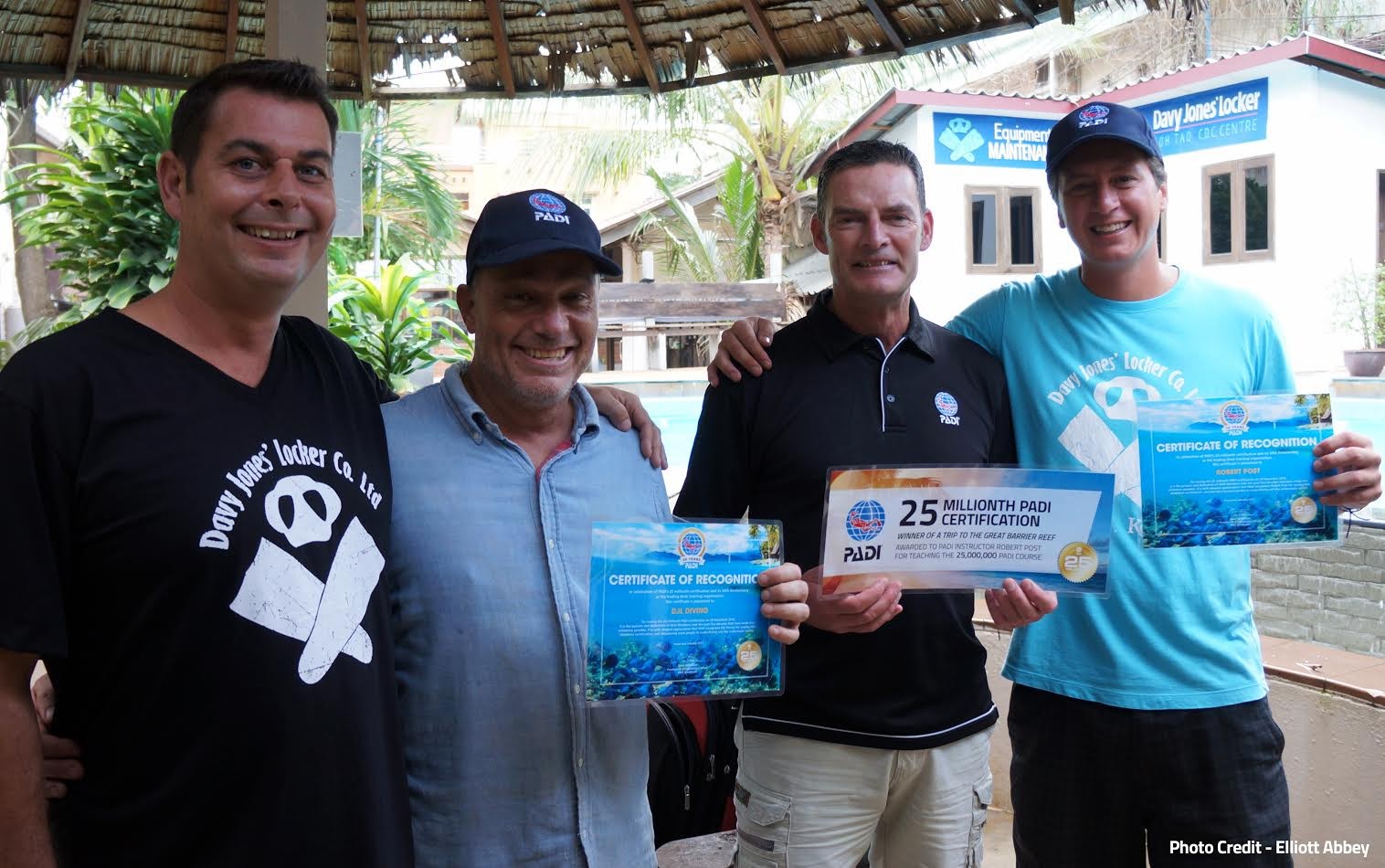 Master Scuba Diver Trainer Bobby Post certified the 25 millionth PADI Open Water Diver.