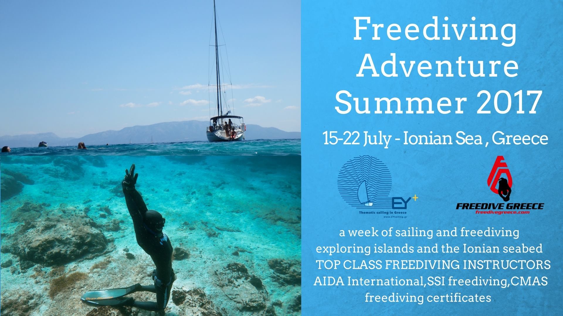 Combine Sailing With Freediving via EYSailing and Freedive Greece