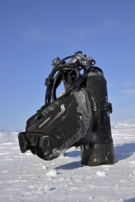 "The Dragon" The Mares / SSI / rEvo Dive Expedition Team also took a Kaila and Dragon model with them to test in the waters of Lake Baikal, Siberia and were happy to see they performed extremely well, even in these cold conditions.