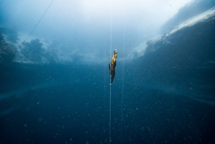 Alexey Molchanov descending into the deep (photo © Daan Verhoeven)