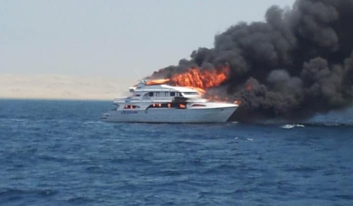 Liveaboard Catches Fire Off Egyptian Coast (Photo credit: Ben Lowe)