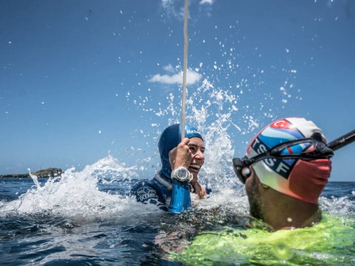Sofía Gómez Uribe Sets New CMAS Bi-Fins Freediving World Record. Photo - Kalindi Wijsmuller