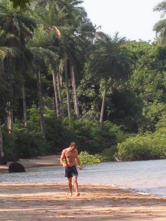 Steve at the beach in Bubaque, off the coast of West Africa (photo by Chloe Aya)