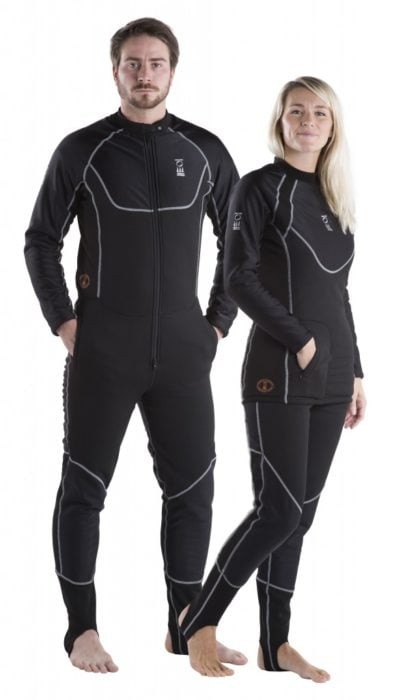 The Arctic Expedition is available as a one-piece or two-piece for both men and women