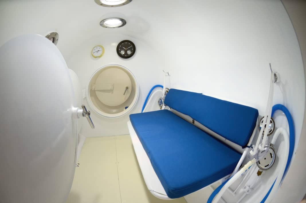 Interior of hyperbaric recompression chamber