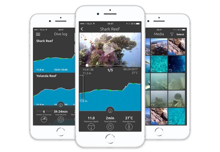 Paralenz created their own app for media management, sharing, and even dive logging with the incorporated depth sensor.