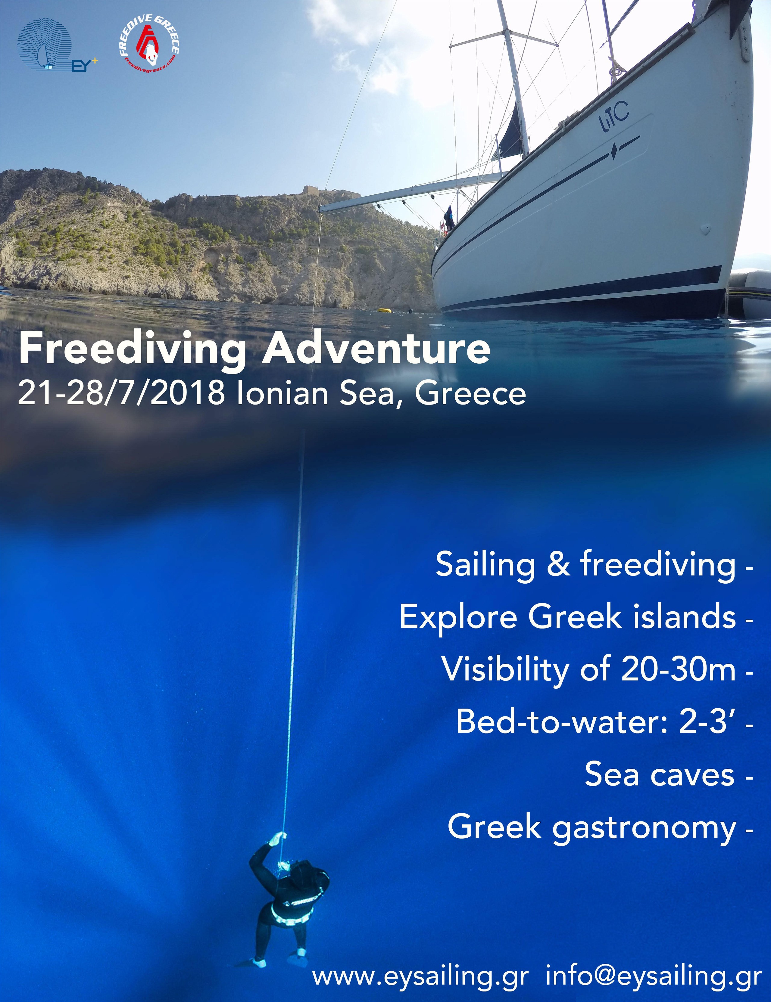 Second Annual Freediving/Sailing Trip Off The Greek Coast Scheduled