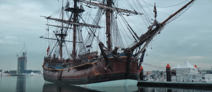 Replica of Captain Cook's ship HMS Endeavour