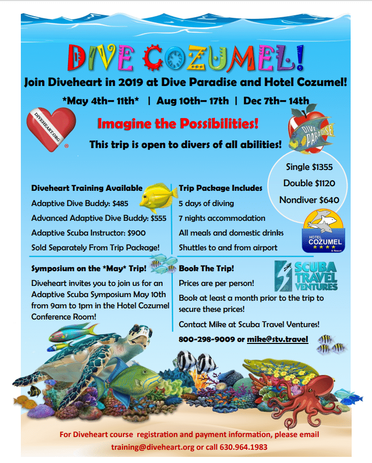 Diveheart's 2019 trips to Cozumel