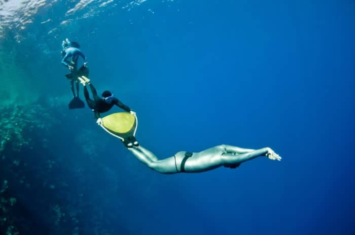 Funny freediving games in the Red Sea