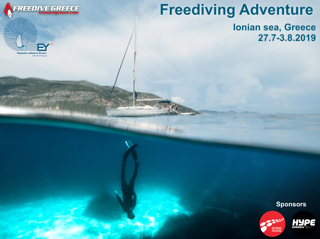 EYsailing and Freedive Greece are once again organizing a sailing trip this coming summer.
