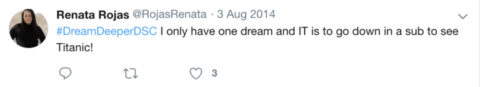 One of Renata´s first tweets in 2014.