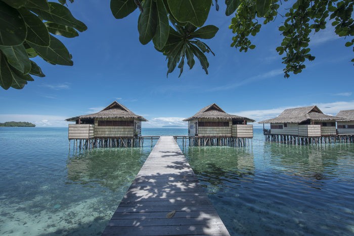 Traditional style overwater bungalows