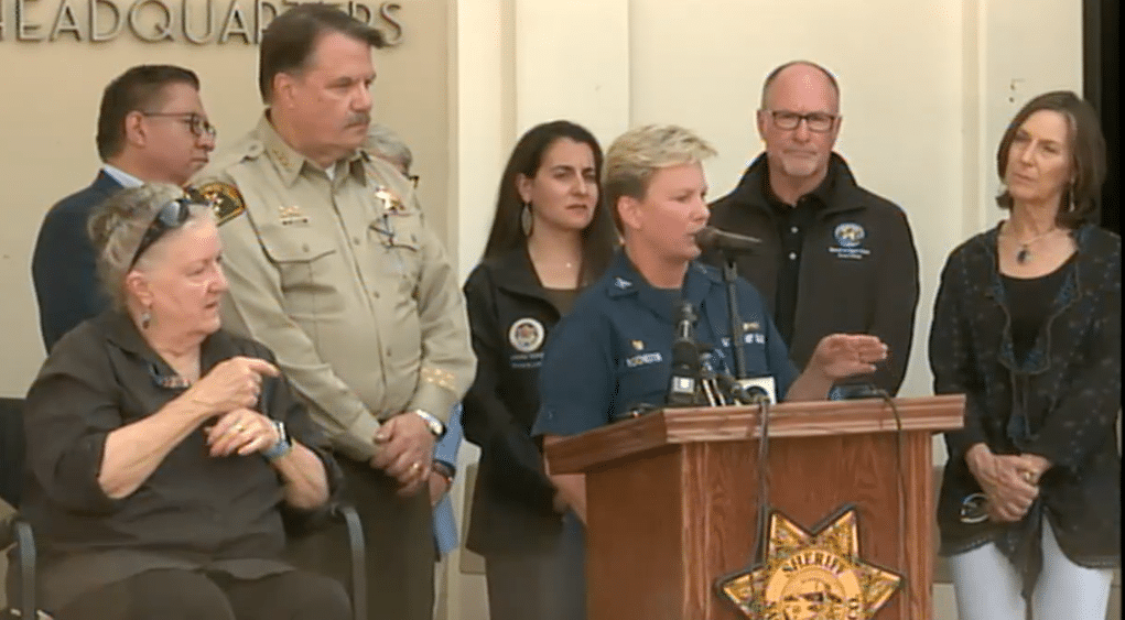 U.S. Coast Guard Captain Monica Rochester speaks during a press briefing on the sinking of the dive boat Concepcion (Image Credit: KEYT.com)
