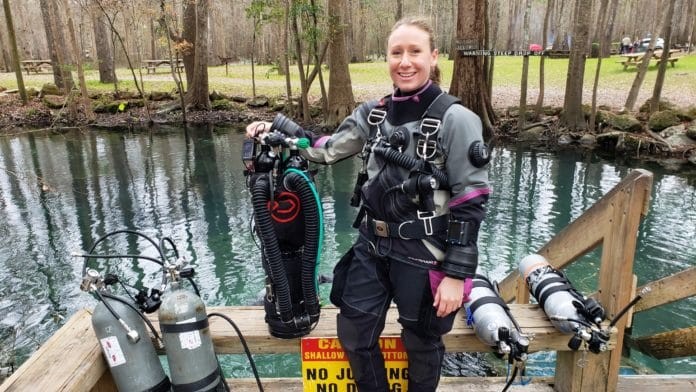 Becky Kagan Schott and her Liberty rebreather