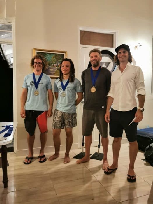 The Caribbean division winners - L to R: Winkler, Magloire, Bohachevsky and event organizer Sunnex (photo by Sofia Gomez Uribe)
