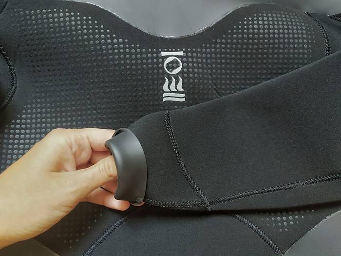The RF1 Freediving wetsuit's smoothskin seals on the inside of the wrist and ankle cuffs