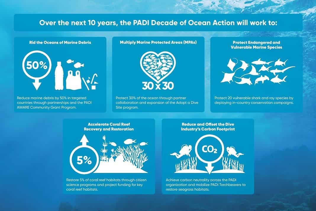 PADI AWARE Foundation's Blueprint for Ocean Action Infographic
