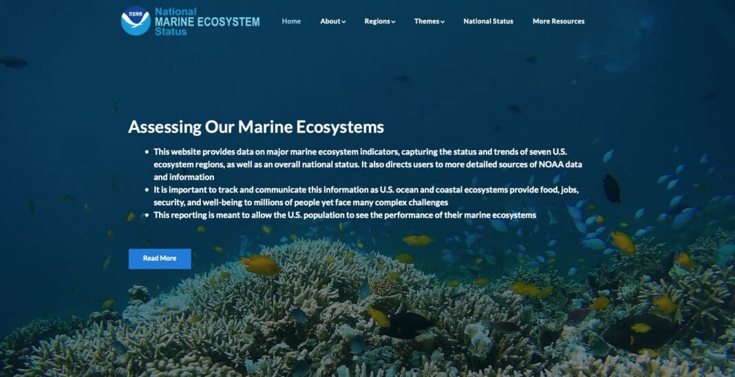 NOAA's National Marine Ecosystem Status website