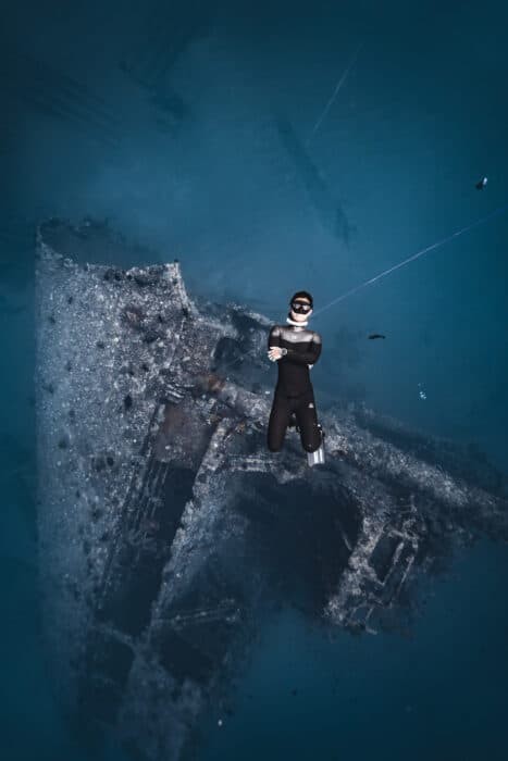 Freediver at BaDaiWan Wreck in Orchid Island.