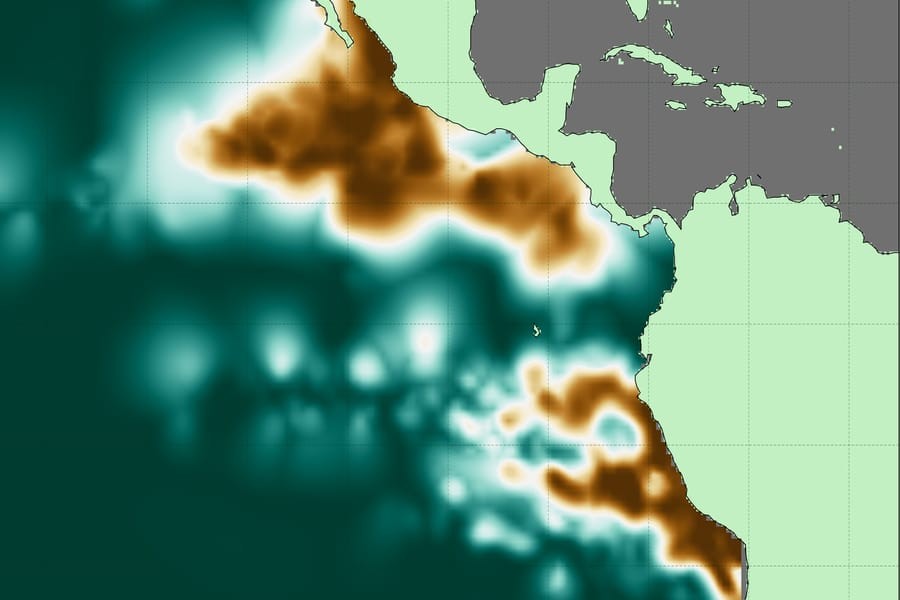 Oxygen-deficient zone off South America