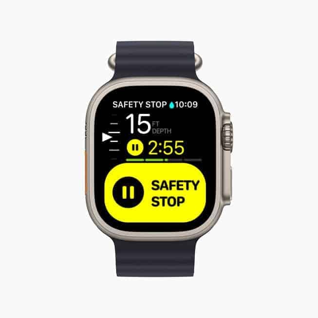 Apple Watch Ultra Midnight Ocean band plus Oceanic+ app (Image credit: Apple)