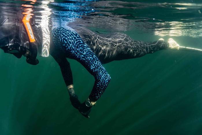 Breathing up in the Mantra recreational freediving wetsuit