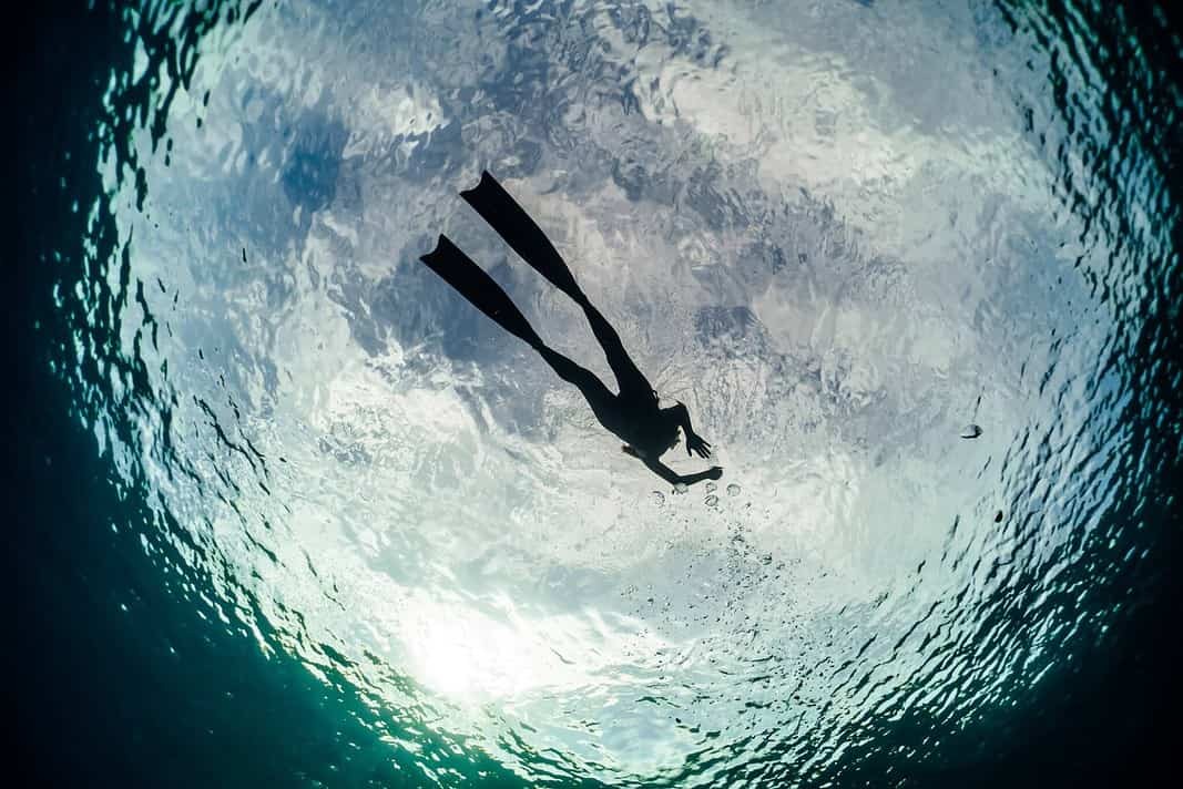 Silhouette of a Freediver
