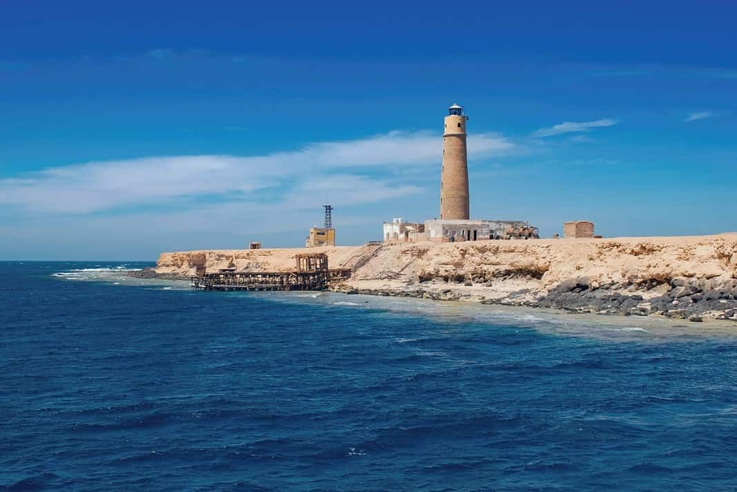 Big Brother and it's famous lighthouse in the Red Sea, Egypt