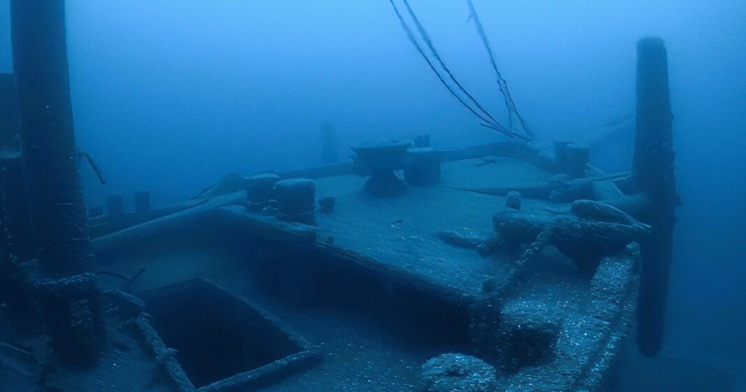 Shipwreck Ironton on the bottom of Lake Huron (Image credit: NOAA/ Undersea Vehicles Program UNCW)