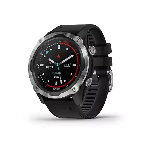 Garmin Descent Mk2, Watch-Style Dive Computer, Multisport Training/Smart Features, Stainless Steel with Black Band