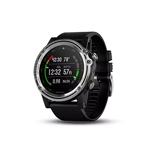 Garmin Descent Mk1, Watch-Sized Dive Computer with Surface GPS, Includes Fitness Features, Silver/Black