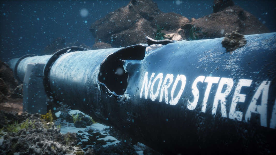 3D render illustration of the explosion of the Nord Stream 2 gas pipeline under the water of the Baltic Sea. (Adobe Stock)